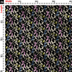 Black Stroke Print Fabric