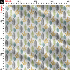 Painted leaves Print Fabric