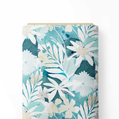 Watercolor Plumeria Print Fabric