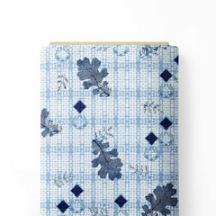 Indigo leaves Print Fabric