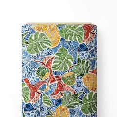 Abstract tropical leaves Print Fabric