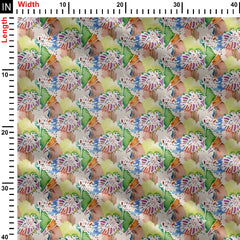 Splashed leaves Print Fabric