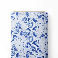 Indigo Blooms Print Fabric