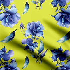 Retro Flower Vector Print Fabric