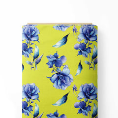 Retro Flower Vector Print Fabric