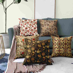 Earthy-Tones Set of 5 Cushions