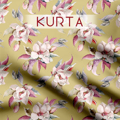 Pastel floral Tussar Silk Unstitched Suit Set