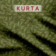 Dark Olive Smudge Tussar Silk Fabric unstitch suit set