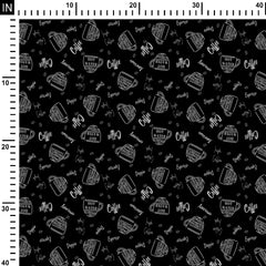 Rayon 3 Meters Coffee Cup Print Fabric