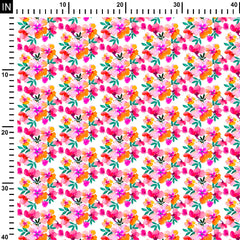 Satin 3 Meters Bright florals Print Fabric