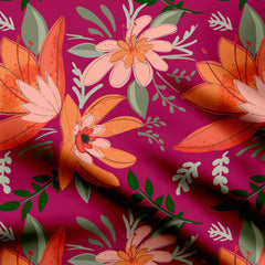 Modal satin 1 Meter Saffron Safari Print Fabric