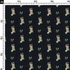 Cotton 3 Meters Royal adorance Print Fabric