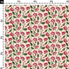 Cotton 1 Meter Carolina Queen Lotus Print Fabric