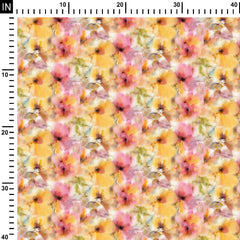 Poly Canvas 1 Meter Faded floral Print Fabric