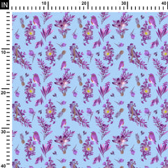 Muslin 2 Meters Mauve Purple Kingdom1 Print Fabric