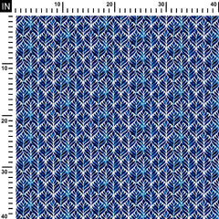 Muslin 2 Meters Leaf indigo Print Fabric