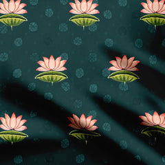 Chinnon Chiffon 2 Meters Abstract Lotus Pichwai Print Fabric