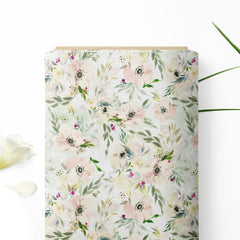 Peach blossom Satin Linen Fabric