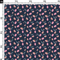 Peachy florals Chinnon Chiffon Fabric