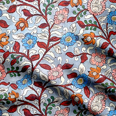 Rayon 1 Meter Paisley Flower kalamkari Print Fabric