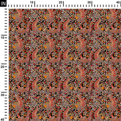 Cotton 1 Meter Colorful Peacock Kalamkari Print Fabric