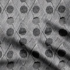 Organza 3 Meters Gray Dots Bagru Print Fabric