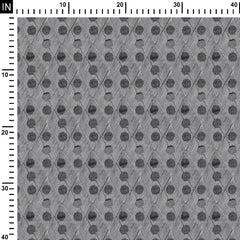 Organza 3 Meters Gray Dots Bagru Print Fabric