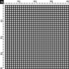 Cotton 2 Meters Black Gingham Checks Print Fabric