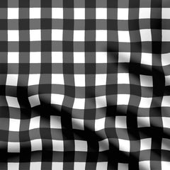 Cotton 2 Meters Black Gingham Checks Print Fabric