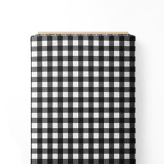 Cotton 2 Meters Black Gingham Checks Print Fabric