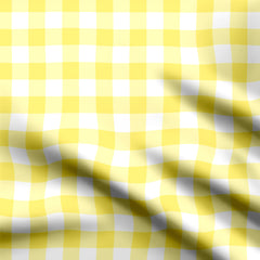 Rayon 1 Meter Yellow Gingham Checks Print Fabric