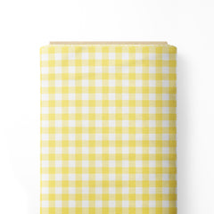 Rayon 1 Meter Yellow Gingham Checks Print Fabric