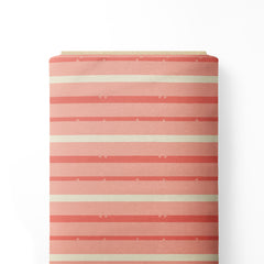 Creamy horizontal stripe Cotton Fabric