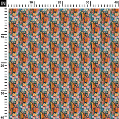 Satin 1 Meter Colorful objects Print Fabric