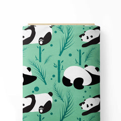 Cotton Poplin 4 Meters Sleeping Pandas Print Fabric