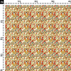 Muslin 1 Meter Tile Effect Print Fabric