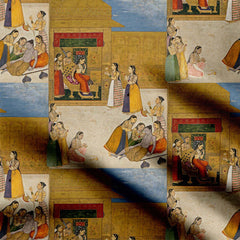 Indian miniature painting-41306, All Designs, Chinnon Chiffon, cotton, Cotton Canvas, Cotton Poplin, Cotton Satin, Crepe, FEATURED ARTIST DESIGNS, figure, Giza Cotton, Light Chiffon, Modal Satin, Muslin, Natural Crepe, Organic Cotton Bamboo, Organza, Organza Satin, Organza Satin (Polyester), pashmina, Poly Canvas, Poly Cotton, Pure Linen, Rayon, Satin, Satin Linen, Sonal Patel, Velvet Velure, Viscose Dola Silk, Viscose Georgette-Symplico