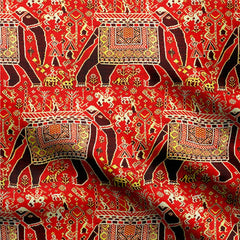 Viscose Rayon 2 Meters Ancient Patola Print Fabric