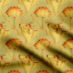 Wall pichwai Natural Crepe Fabric