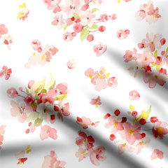 Red Flowers Crepe Fabric