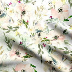 Peach blossom Satin Linen Fabric