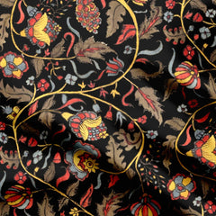 Black Leaves Kalamkari-448117, All Designs, Chinnon Chiffon, cotton, Cotton Canvas, Cotton Poplin, Cotton Satin, Farnaz noori, Giza Cotton, Indian, Kalamkari, Light Chiffon, Modal Satin, Muslin, Natural Crepe, Organic Cotton Bamboo, Organza, Organza Satin, Organza Satin (Polyester), pashmina, Poly Canvas, Poly Cotton, Pure Linen, Rayon, Satin, Satin Linen, Traditional, Velvet Velure, Vintage, Viscose Dola Silk, Viscose Georgette-Symplico