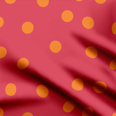 Orange dots raspberry pink Cotton Fabric