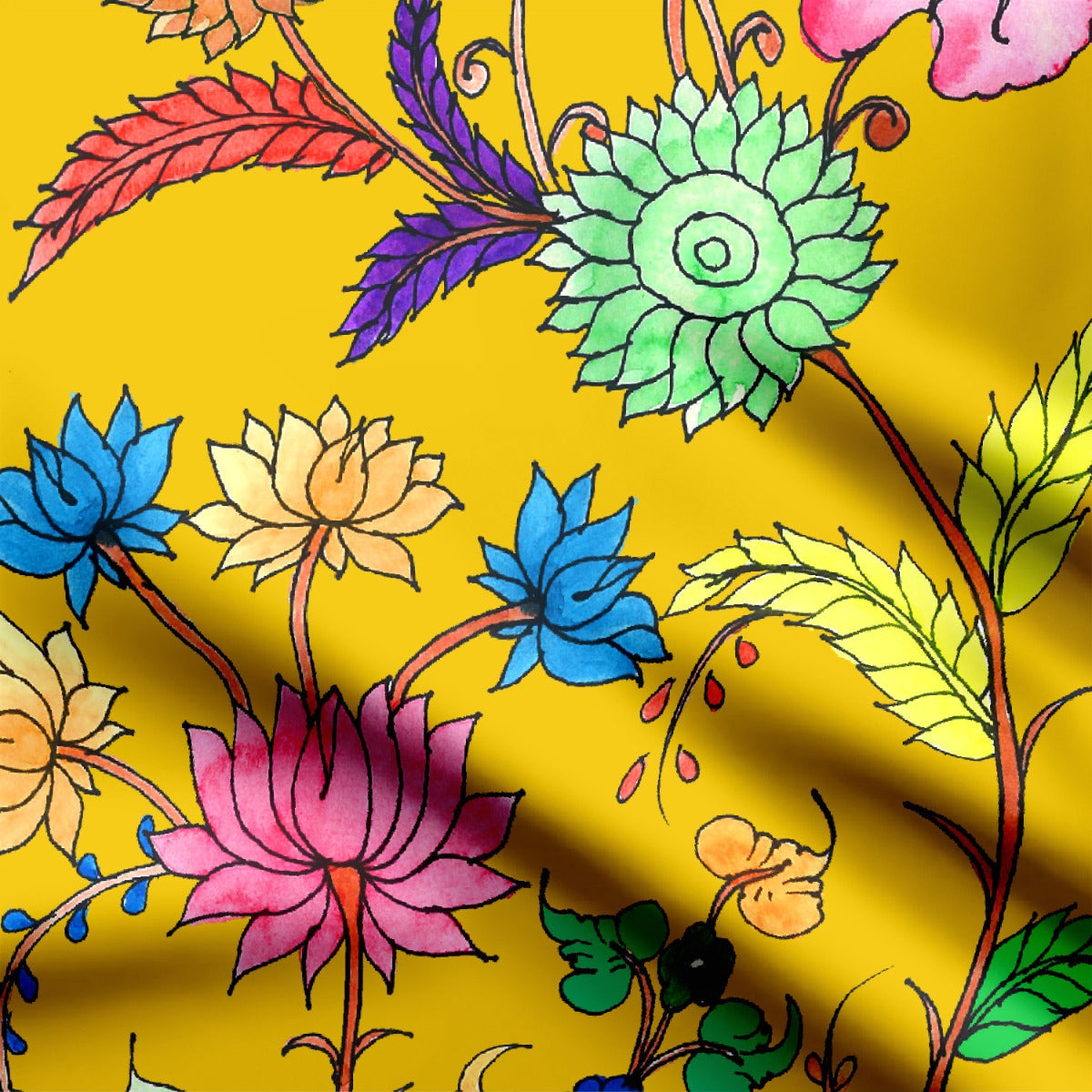 Yellow Kalamkari-449047, All Designs, Best Selling Collection, Chinnon Chiffon, cotton, Cotton Canvas, Cotton Poplin, Cotton Satin, Farnaz noori, Giza Cotton, Indian, Kalamkari, Kalamkari Collection, Light Chiffon, Modal Satin, Muslin, Natural Crepe, Organic Cotton Bamboo, Organza, Organza Satin, Organza Satin (Polyester), pashmina, Poly Canvas, Poly Cotton, Pure Linen, Rayon, Satin, Satin Linen, Traditional, Velvet Velure, Vintage, Viscose Dola Silk, Viscose Georgette-Symplico