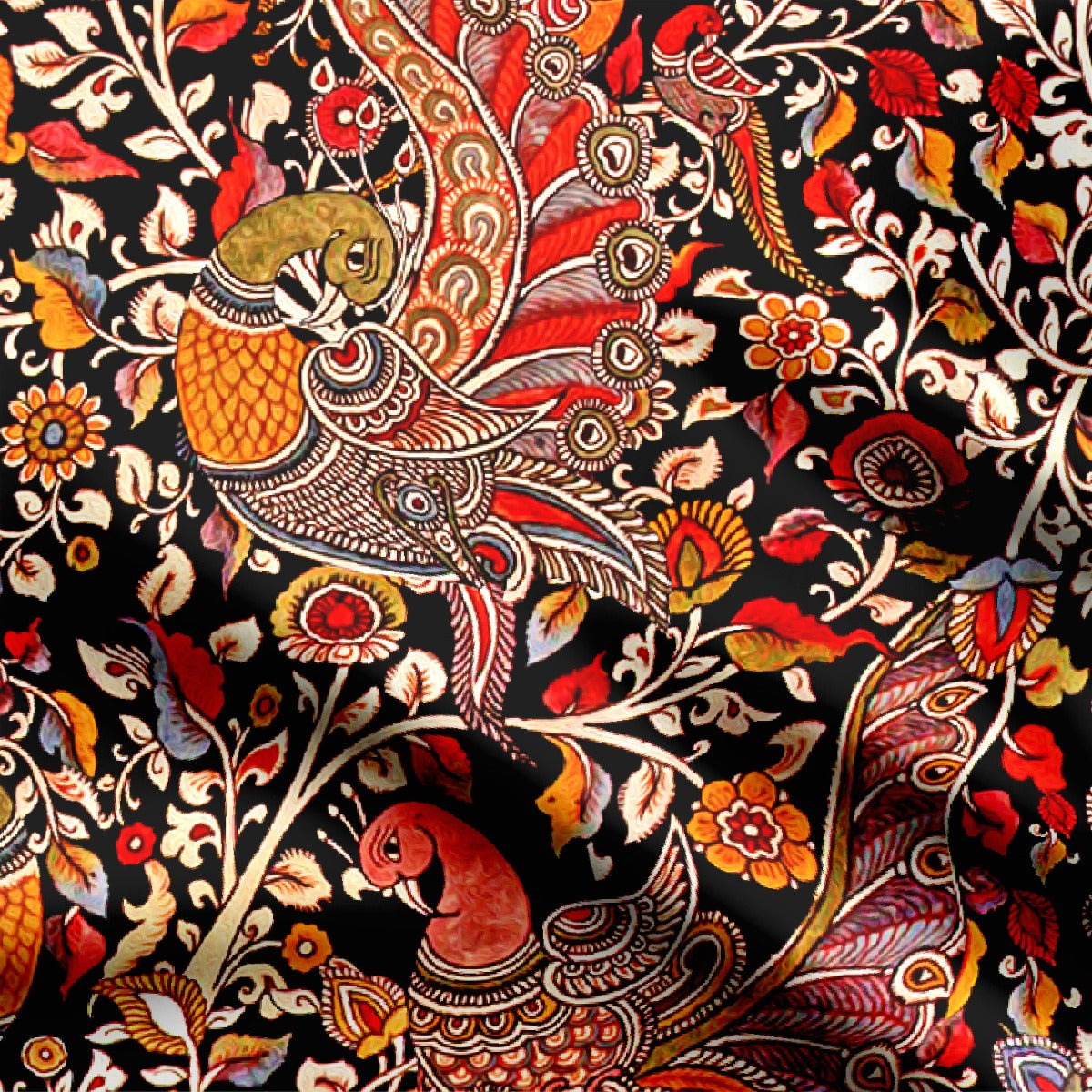 Colorful Peacock Kalamkari-20 Best Selling, 449346, All Designs, Chinnon Chiffon, cotton, Cotton Canvas, Cotton Poplin, Cotton Satin, Crepe, Giza Cotton, Indian, Kalamkari, Kalamkari Collection, Light Chiffon, Modal Satin, Muslin, Natural Crepe, Nilay Shetty, Organic Cotton Bamboo, Organza, Organza Satin, Organza Satin (Polyester), pashmina, Poly Canvas, Poly Cotton, Pure Linen, Rayon, Satin, Satin Linen, Traditional, Tyohar, Velvet Velure, Vintage, Viscose Dola Silk, Viscose Georgette-Symplico