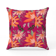 Florals in Magenta Cushion