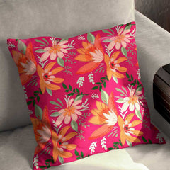 Florals in Magenta Cushion