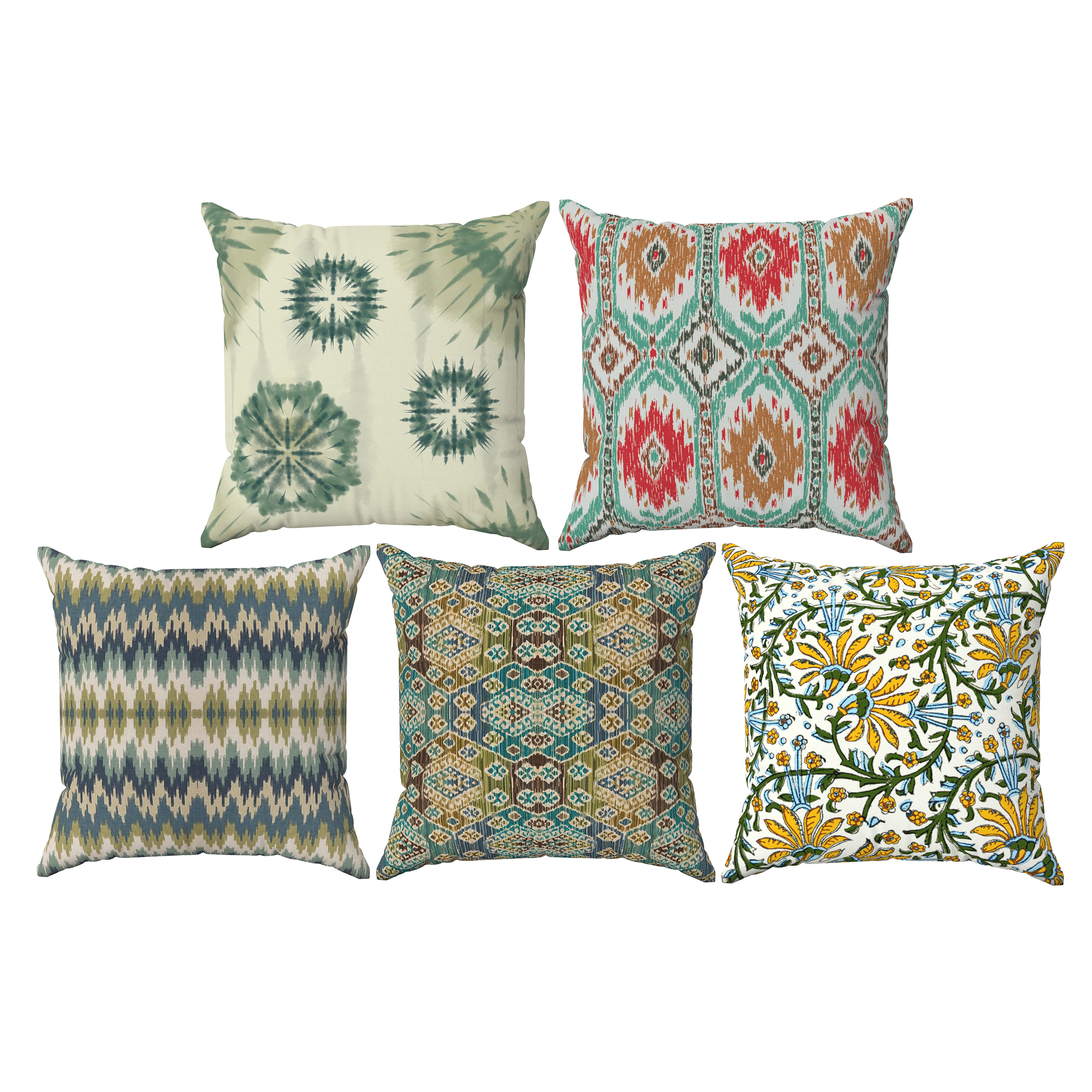 Ajrakh Set of 5 Cushions