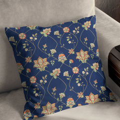 Floral pattern Blue Cushion