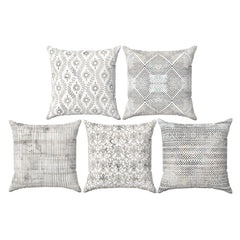 Monotone Set of 5 Cushions
